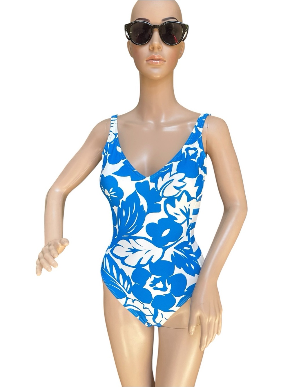 Kate Spade Blue & White Floral One-Piece Swimsuit NWT S